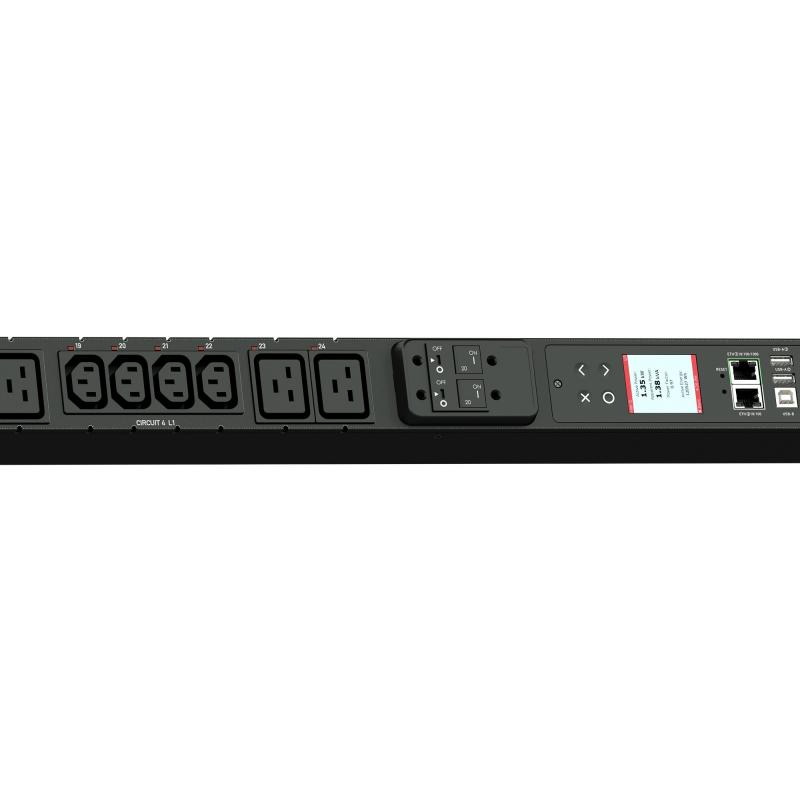 3PH WYE/ 415V AC/ 30A (24A RATED)/ 36 OUTLETS: 24 X IEC C-13/ 12 X IEC C-19/PLUG